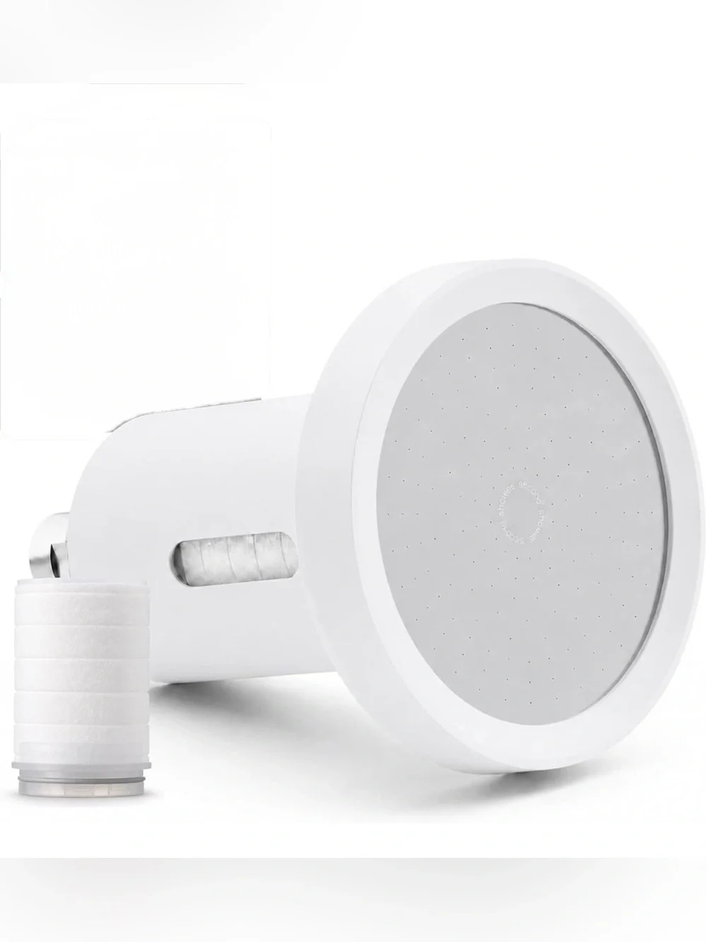 SecondShower Filter ShowerHead with Replaceable Cartridge - White